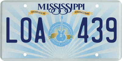 MS license plate LOA439