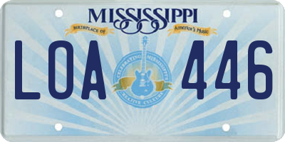 MS license plate LOA446