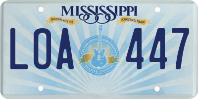 MS license plate LOA447