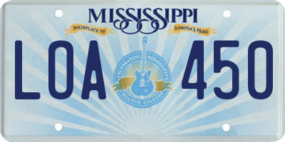 MS license plate LOA450