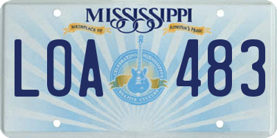 MS license plate LOA483