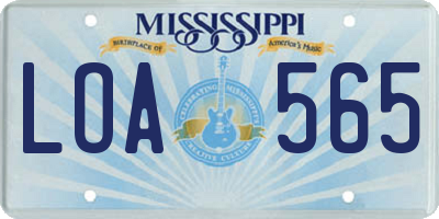 MS license plate LOA565