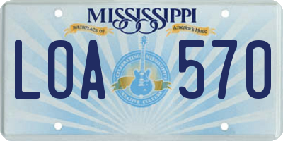 MS license plate LOA570