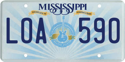 MS license plate LOA590