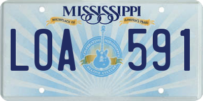 MS license plate LOA591