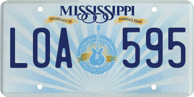 MS license plate LOA595