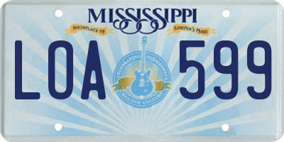 MS license plate LOA599