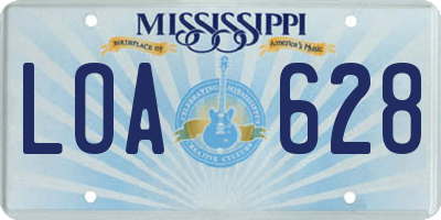MS license plate LOA628