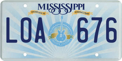 MS license plate LOA676