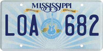 MS license plate LOA682