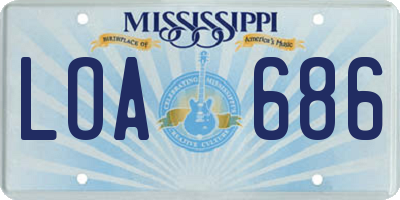 MS license plate LOA686