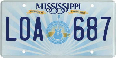 MS license plate LOA687