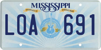 MS license plate LOA691