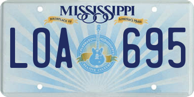 MS license plate LOA695