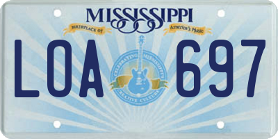 MS license plate LOA697