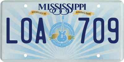 MS license plate LOA709