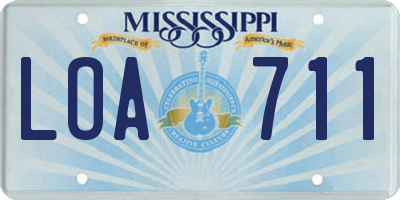 MS license plate LOA711