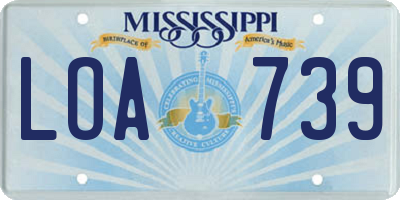 MS license plate LOA739