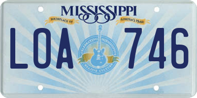 MS license plate LOA746