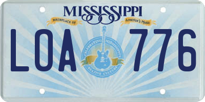 MS license plate LOA776