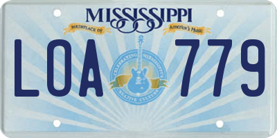 MS license plate LOA779