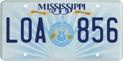 MS license plate LOA856