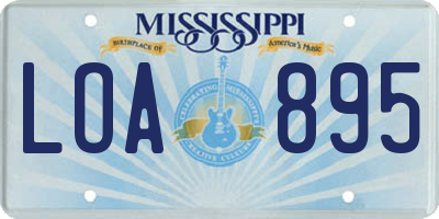 MS license plate LOA895
