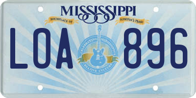 MS license plate LOA896