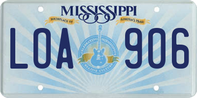 MS license plate LOA906
