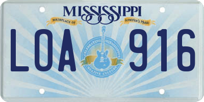 MS license plate LOA916