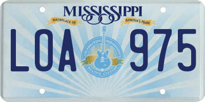 MS license plate LOA975