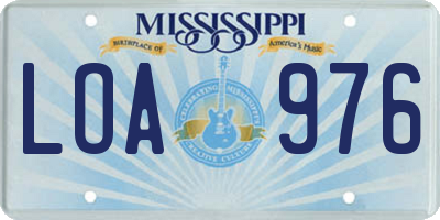 MS license plate LOA976