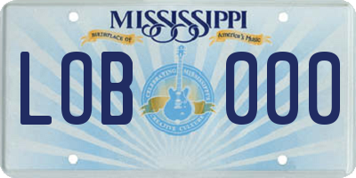 MS license plate LOB000