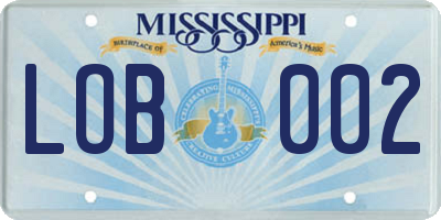 MS license plate LOB002