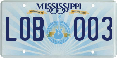 MS license plate LOB003