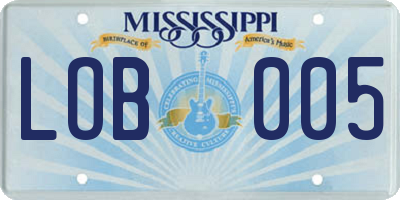 MS license plate LOB005
