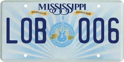 MS license plate LOB006