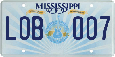 MS license plate LOB007