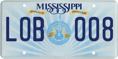 MS license plate LOB008