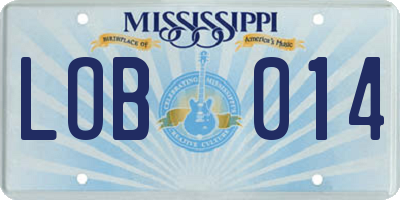 MS license plate LOB014