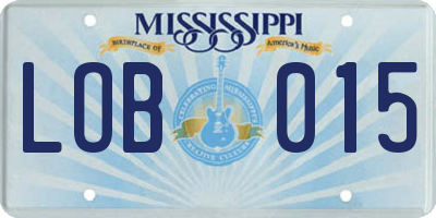 MS license plate LOB015