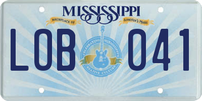 MS license plate LOB041
