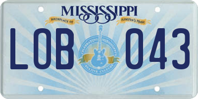 MS license plate LOB043