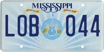 MS license plate LOB044