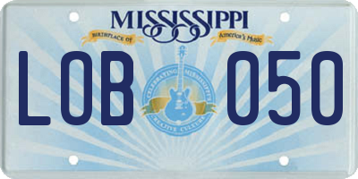 MS license plate LOB050