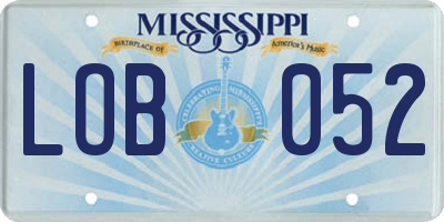 MS license plate LOB052