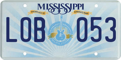 MS license plate LOB053