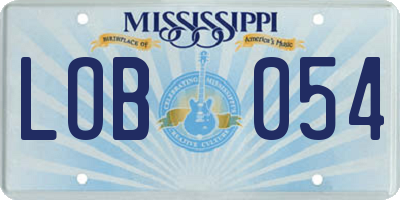 MS license plate LOB054