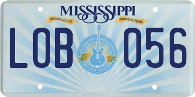 MS license plate LOB056