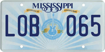 MS license plate LOB065